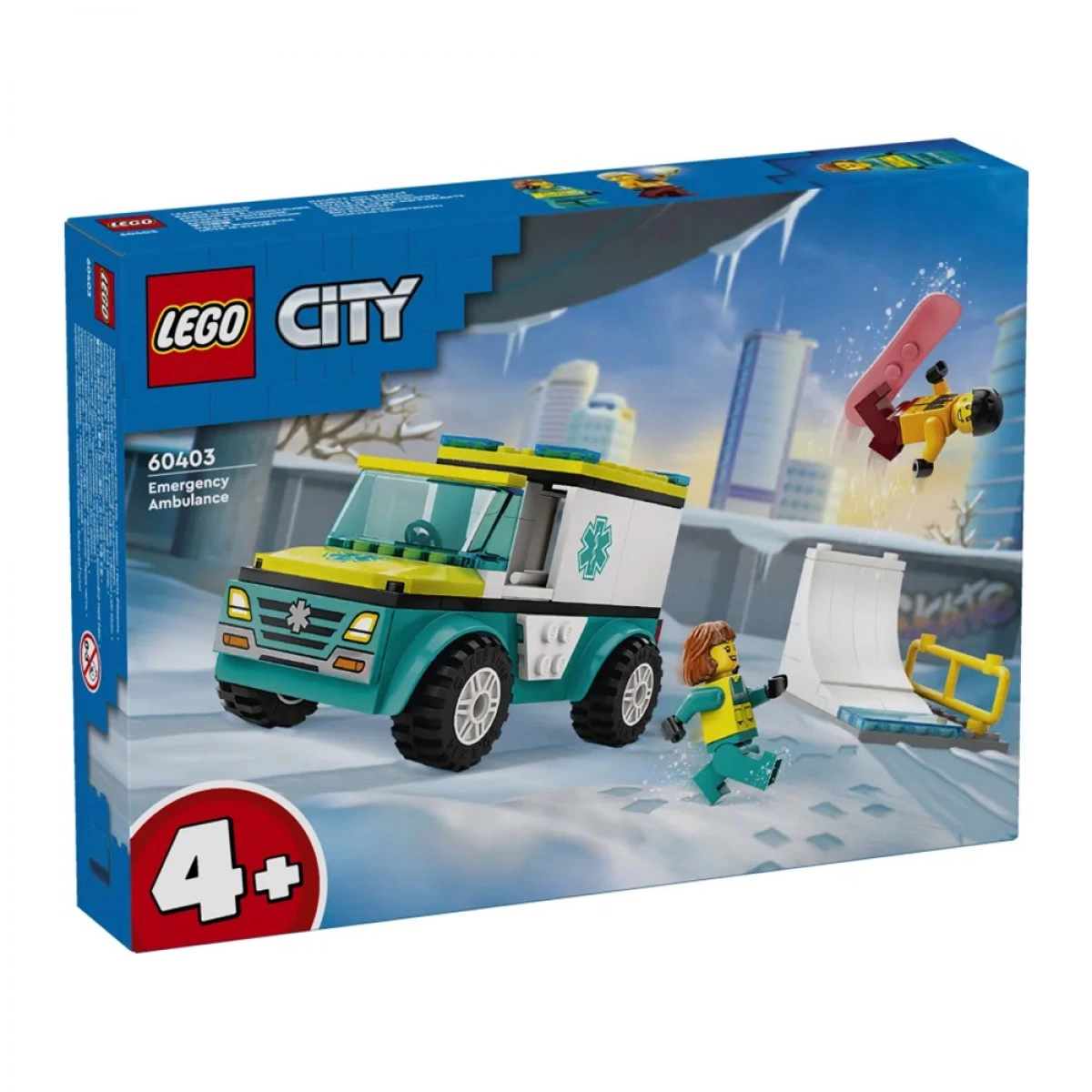 LEGO EMERGENCY AMBULANCE AND SNOWBOARDER 60403