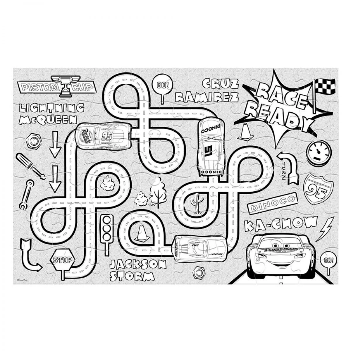 LUNA PUZZLE ΧΡΩΜΑΤΙΣΜΟΥ ΔΑΠΕΔΟΥ CARS 000562439 (48 ΤΕΜ.)