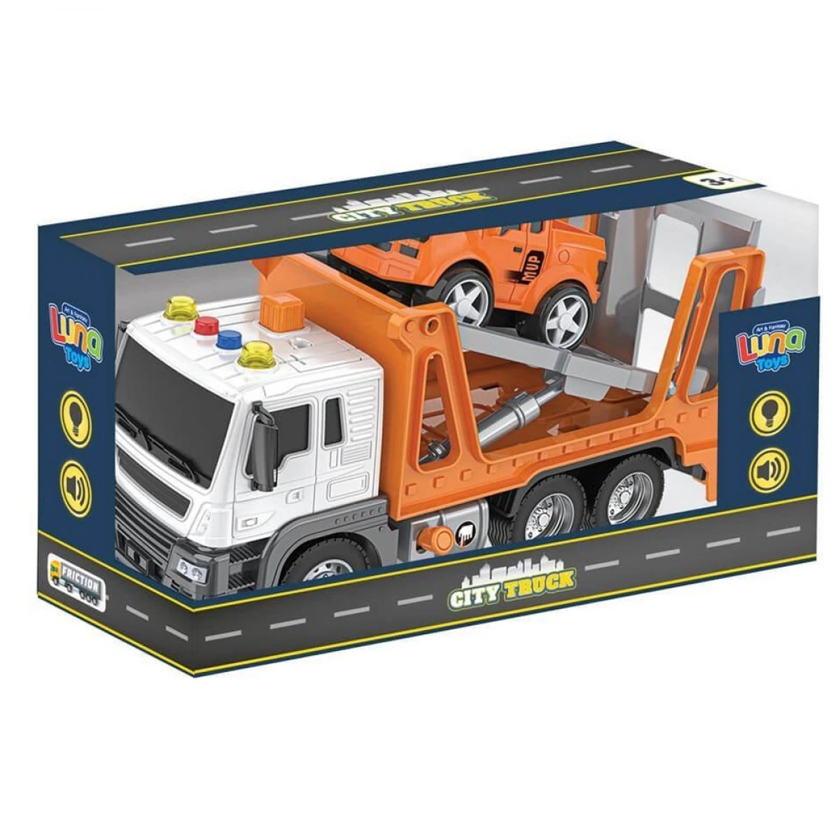LUNA TRUCK VEHICLE CARRIER FRICTION 1:16 WITH SOUND AND LIGHT 623102
