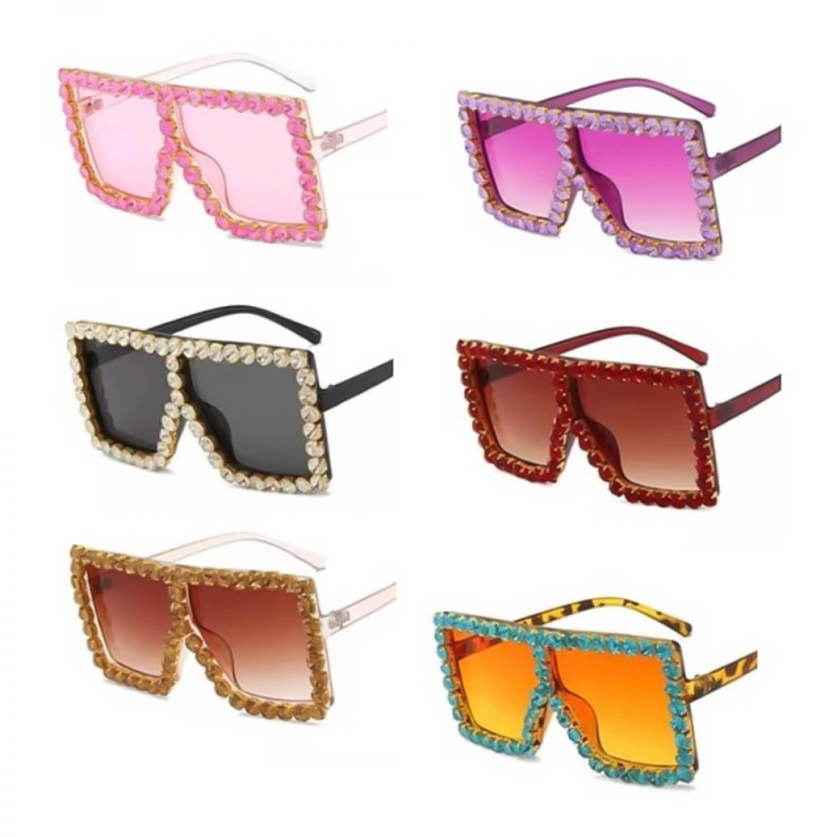 MASKARATA ΓΥΑΛΙΑ ΤΕΤΡΑΓΩΝΑ ΜΕ STRASS (6 ΧΡΩΜΑΤΑ) ΑΞ050106