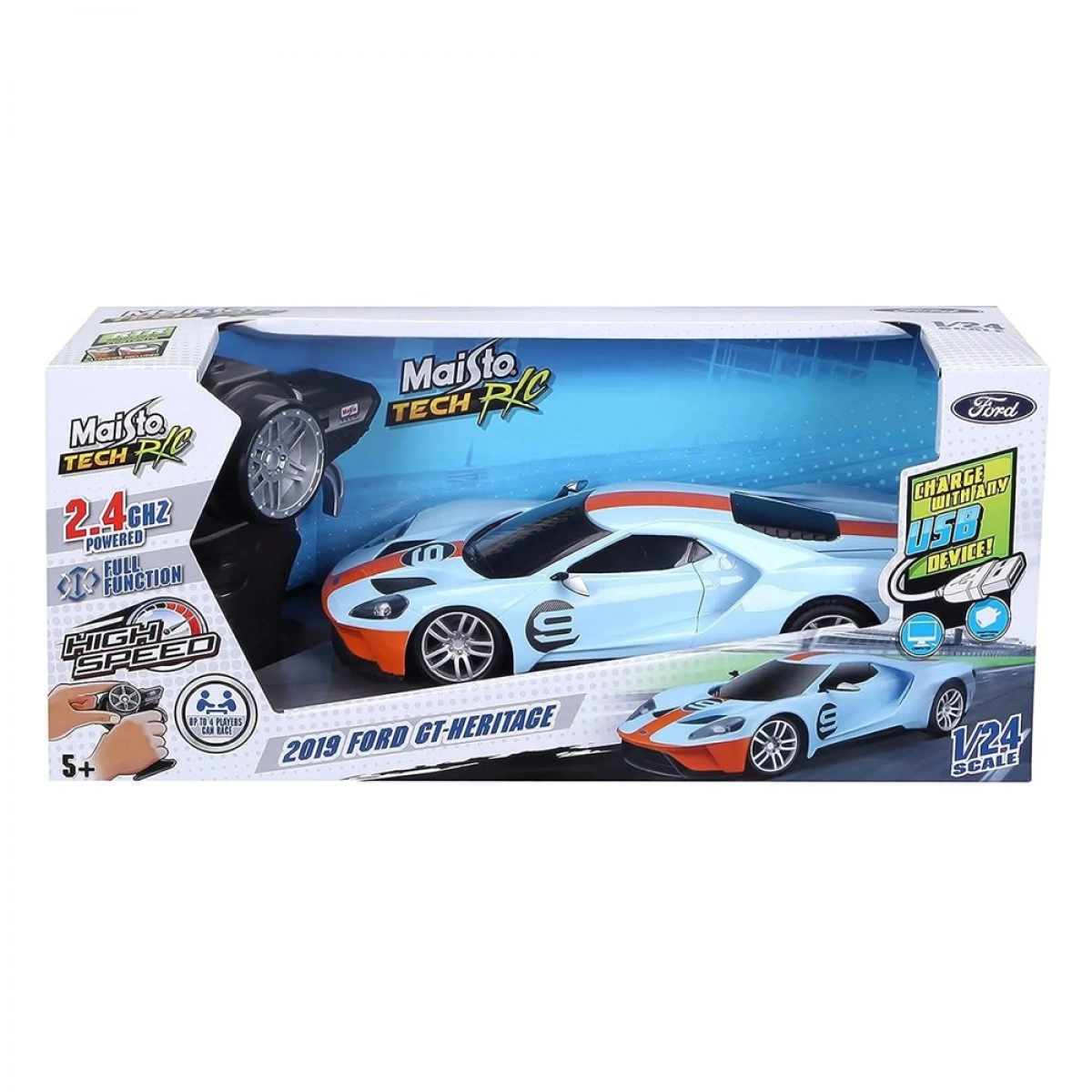 MAISTO ΤΗΛΕΚΑΤΕΥΘΥΝΟΜΕΝΟ TECH PRE CARS 1:24 R/C  2019 FORD GT HERITAGE 82335