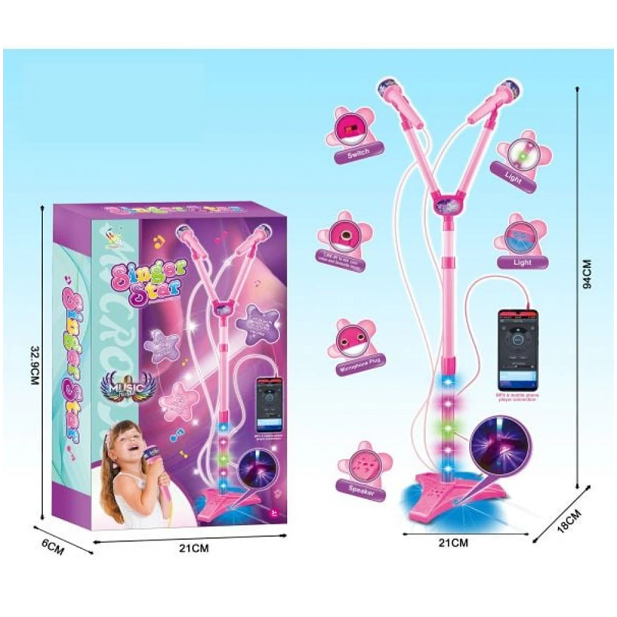 MARTIN TOYS ΜΙΚΡΟΦΩΝΟ ΜΕΓΑΛΟ ΜΕ ΦΩΤΑ & ΜΟΥΣΙΚΗ HD-8842