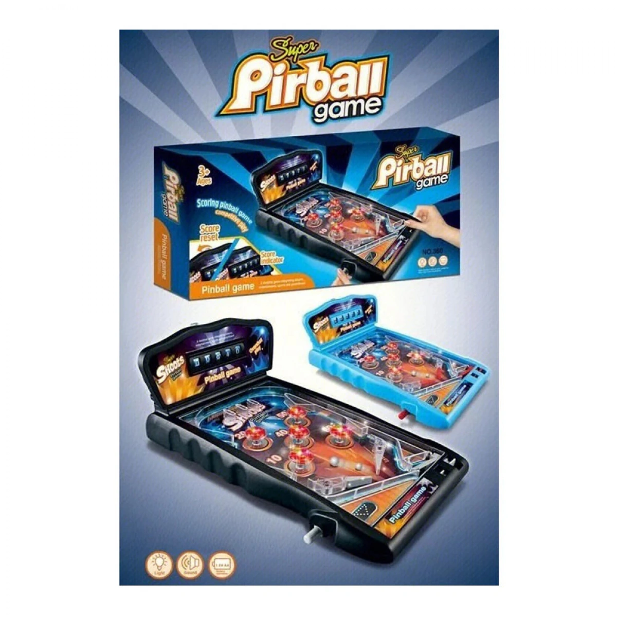 MARTIN TOYS PINBALL ΜΕ ΦΩΤΑ ΗΧΟΥΣ ΚΑΙ ΜΕΤΡΗΜΑ B/O 0008.360