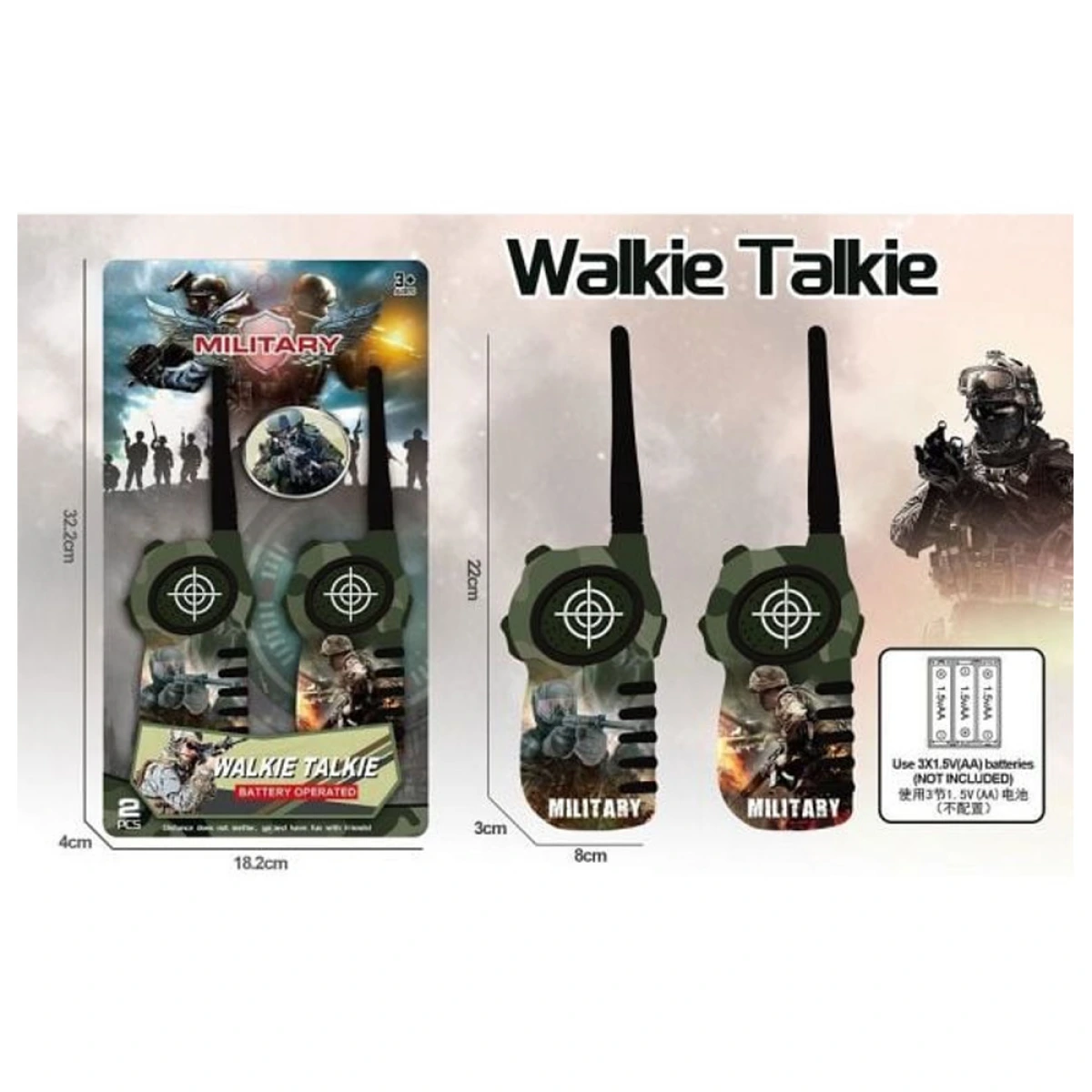 MARTIN TOYS WALKIE TALKIE ARMY B/O 1853-D14