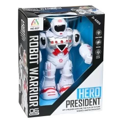 MARTIN TOYS ROBOT ΠΕΡΠΑΤΑΕΙ ΚΑΙ ΠΕΤΑΕΙ ΒΕΛΑΚΙΑ ΜΕ ΦΩΤΑ & ΗΧΟΥΣ 827