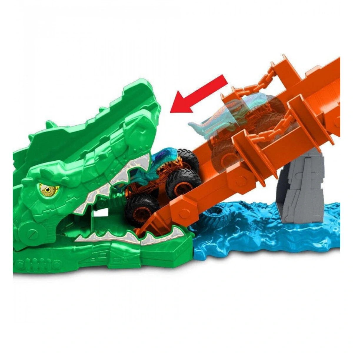 MATTEL MONSTER TRUCK ΠΙΣΤΑ ΕΞΟΝΤΩΣΗ ΚΡΟΚΟΔΕΙΛΟΥ JJN45