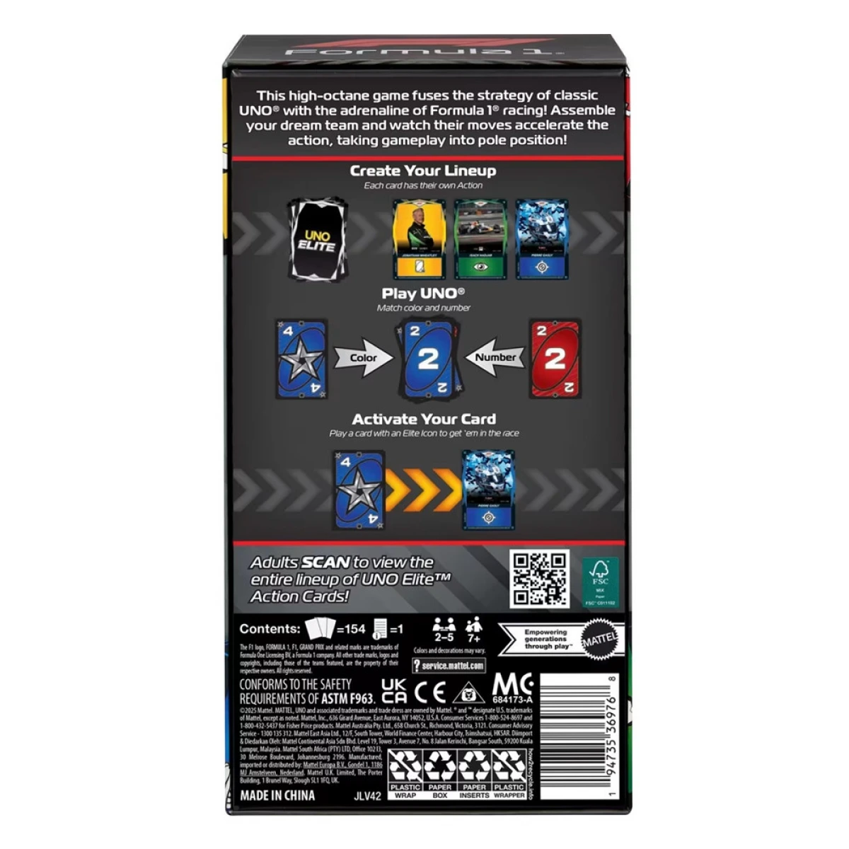 MATTEL UNO ELITE F1 JLV42