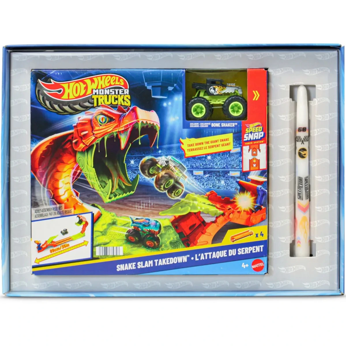MATTEL ΛΑΜΠΑΔΑ HOT WHEELS MONSTER TRUCKS SNAKE SLAM TAKEDOWN JJN44