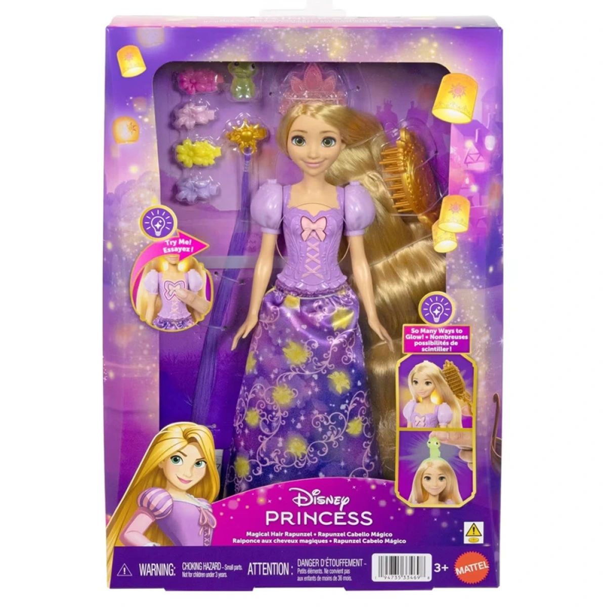 MATTEL ΡΑΠΟΥΝΖΕΛ ΜΕ ΜΑΛΛΙΑ ΠΟΥ ΛΑΜΠΟΥΝ  HJL46