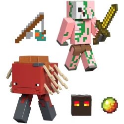 MATTEL MINECRAFT ΦΙΓΟΥΡΑ ΔΡΑΣΗΣ - ZOMBIFIED PIGLIN & MINECRAFT STRIDER GTT53/JCN56