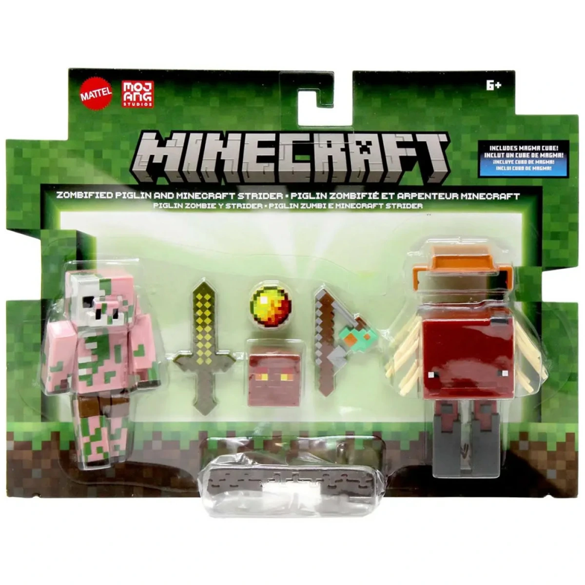 MATTEL MINECRAFT ΦΙΓΟΥΡΑ ΔΡΑΣΗΣ - ZOMBIFIED PIGLIN & MINECRAFT STRIDER GTT53/JCN56