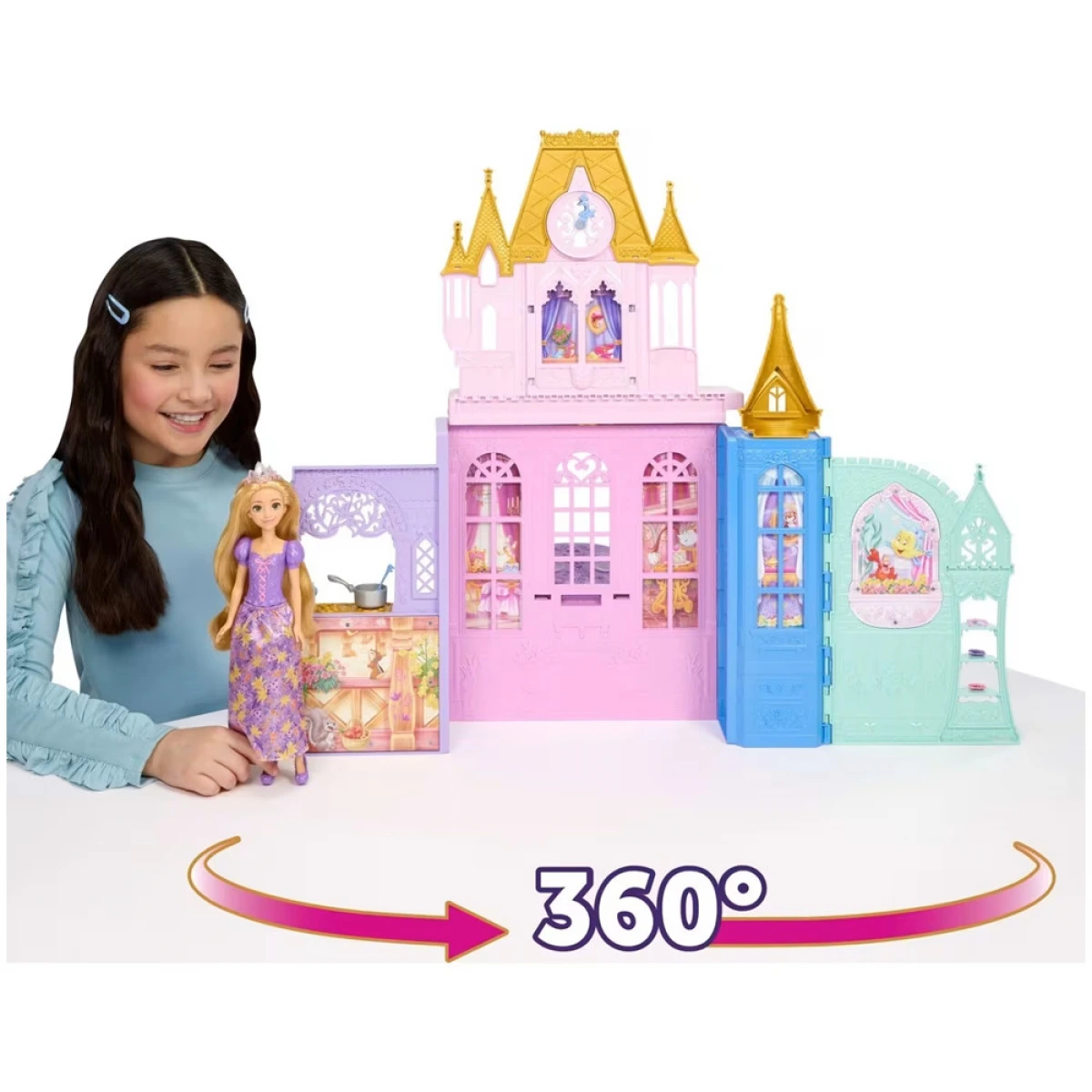 MATTEL DISNEY PRINCESS ΚΑΣΤΡΟ ΒΑΛΙΤΣΑΚΙ ΚΑΙ ΚΟΥΚΛΑ JLK27