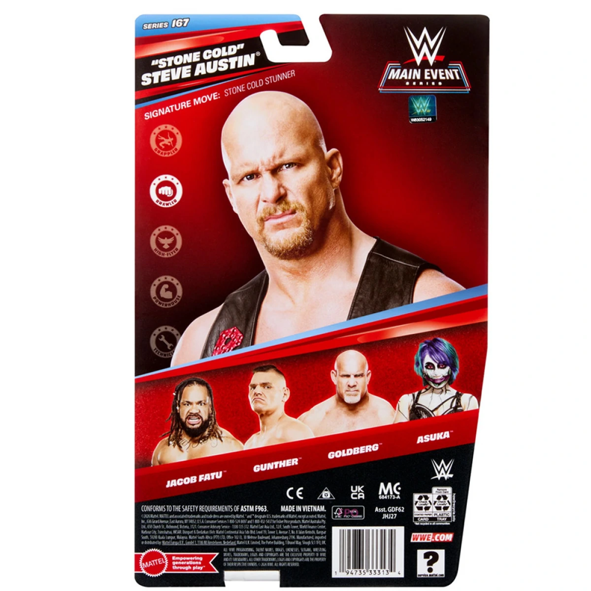MATTEL WWE ΒΑΣΙΚΕΣ ΦΙΓΟΥΡΕΣ - STONE COLD STEVE AUSTIN GDF62/JHJ27