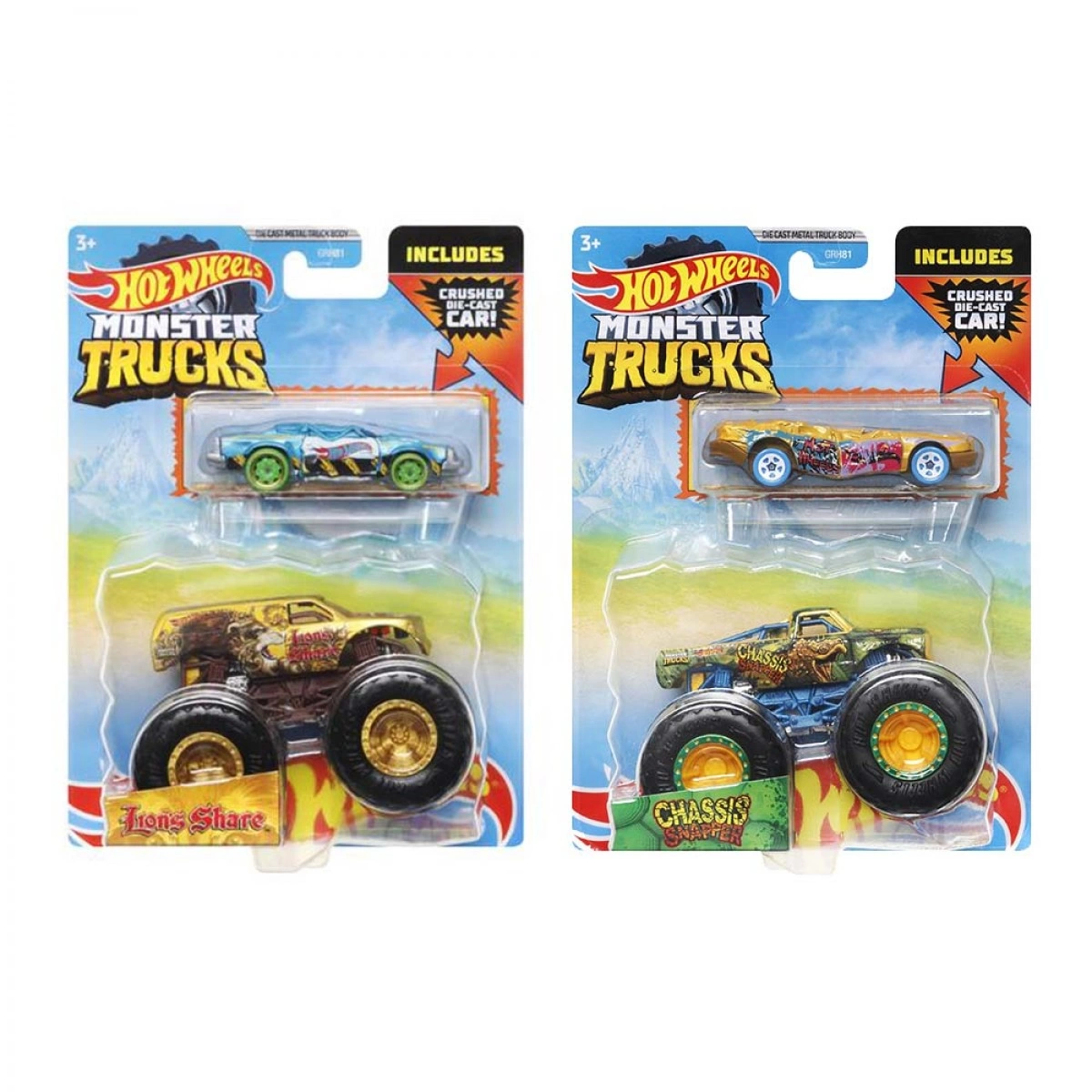 MATTEL HOT WHEELS ΟΧΗΜΑΤΑ MONSTER TRUCKS ΜΕ ΑΥΤΟΚΙΝΗΤΑΚΙ GRH81