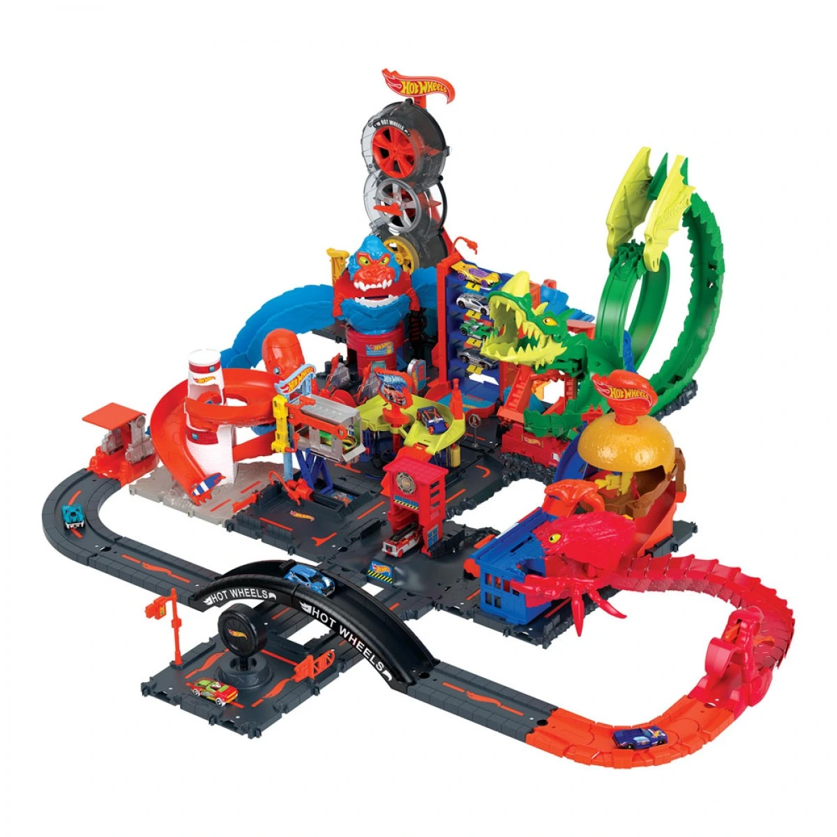 MATTEL HOT WHEELS ΠΙΣΤΕΣ CITY ΜΕ ΘΗΡΙΑ WRECK & RIDE GORILLA ATTACK HDR29/HDR30