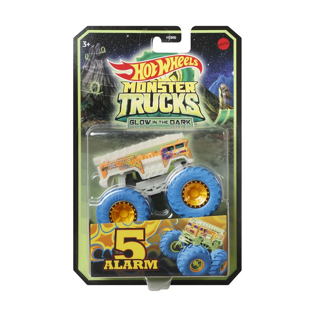MATTEL HOT WHEELS MONSTER TRUCKS ''GLOW IN THE DARK'' HCB50