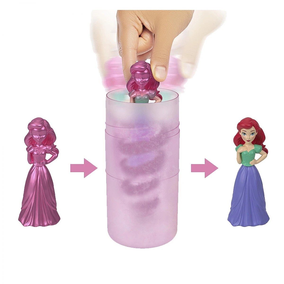 MATTEL DISNEY PRINCESS MINI DOLLS-COLOR REVEAL HMB69 (6 CHOICES)