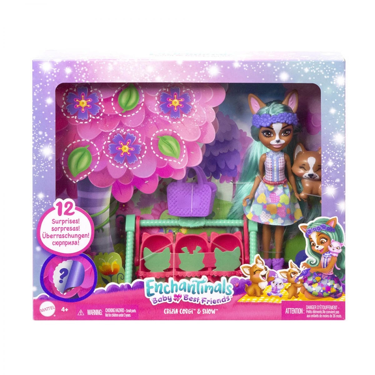 MATTEL ENCHANTIMALS BABY BEST FRIEND CRIZIA CORGI & SHOW HLK83/HLK86