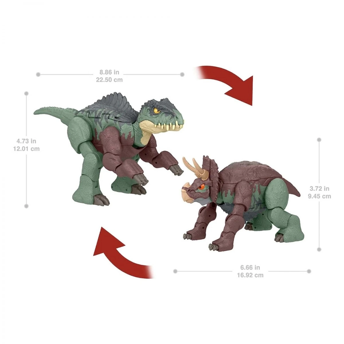 MATTEL JURASSIC WORLD ΜΕΓΑΛΟΙ ΔΕΙΝΟΣΑΥΡΟΙ 2 ΣΕ 1 HPD33/HPD34