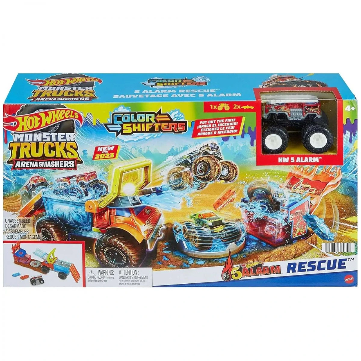 MATTEL HOT WHEELS MONSTER TRUCK ΣΕΤ ΧΡΩΜΟΚΕΡΑΥΝΩΝ ΠΥΡΟΣΒΕΣΤΙΚΟ HPN73