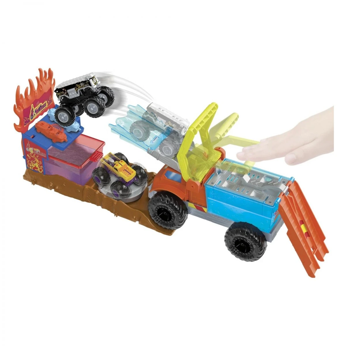 MATTEL HOT WHEELS MONSTER TRUCK ΣΕΤ ΧΡΩΜΟΚΕΡΑΥΝΩΝ ΠΥΡΟΣΒΕΣΤΙΚΟ HPN73