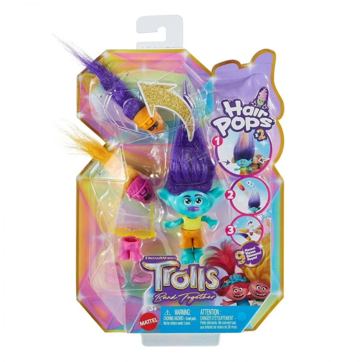 MATTEL TROLLS-MINI HAIR POPS HNF02/HNF12