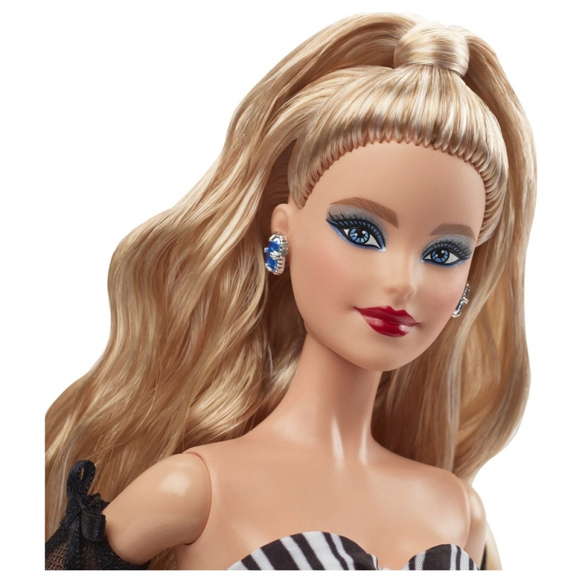 MATTEL BARBIE ΑΣΠΡΟΜΑΥΡΟ ΦΟΡΕΜΑ 65 ΧΡΟΝΙΑ HRM58