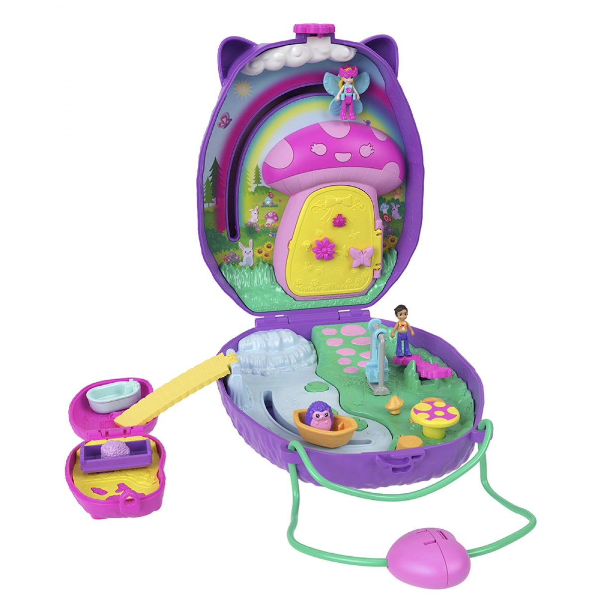 MATTEL POLLY POCKET ΤΡΕΝΤΙ ΤΣΑΝΤΑΚΙ HEDGEHOG MOM AND BABY Ι GKJ63/JBJ91