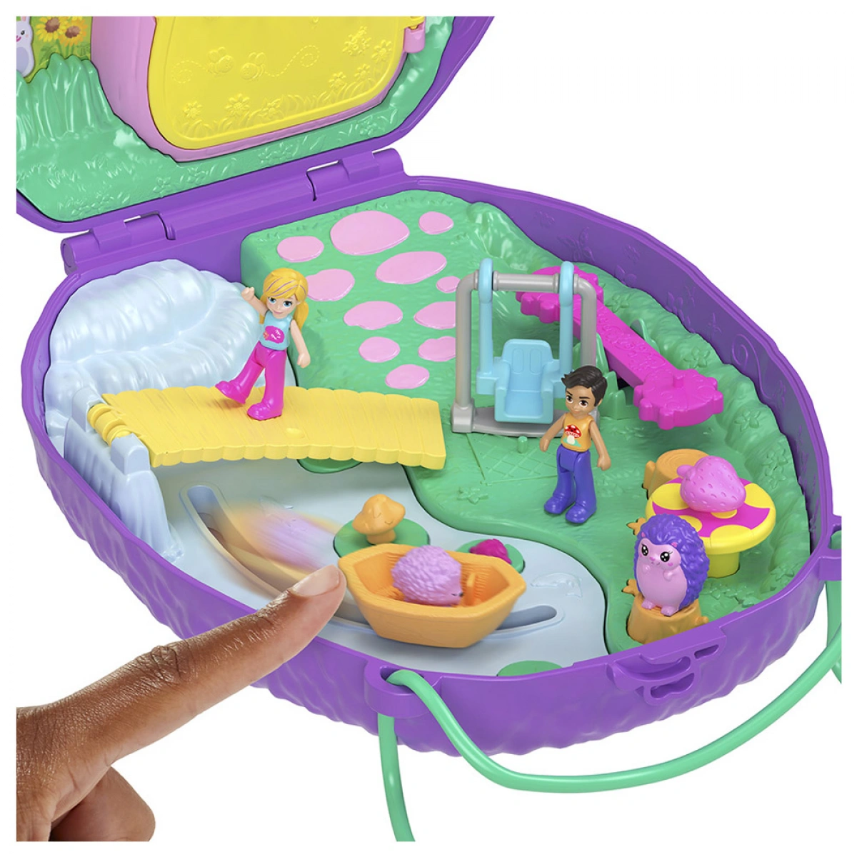 MATTEL POLLY POCKET ΤΡΕΝΤΙ ΤΣΑΝΤΑΚΙ HEDGEHOG MOM AND BABY Ι GKJ63/JBJ91