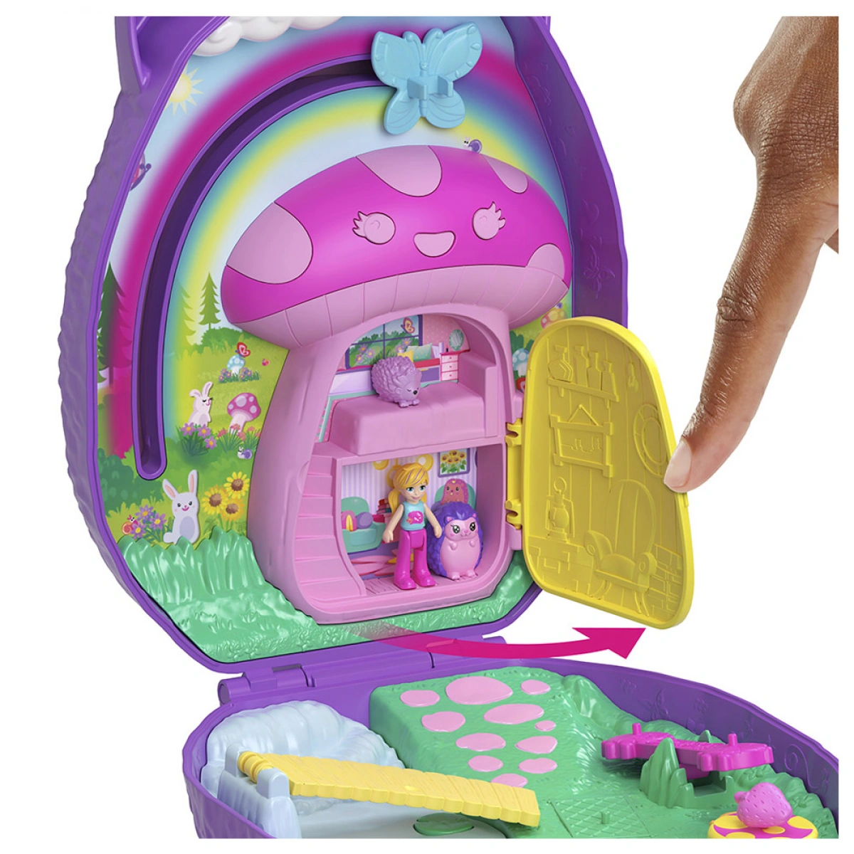MATTEL POLLY POCKET ΤΡΕΝΤΙ ΤΣΑΝΤΑΚΙ HEDGEHOG MOM AND BABY Ι GKJ63/JBJ91