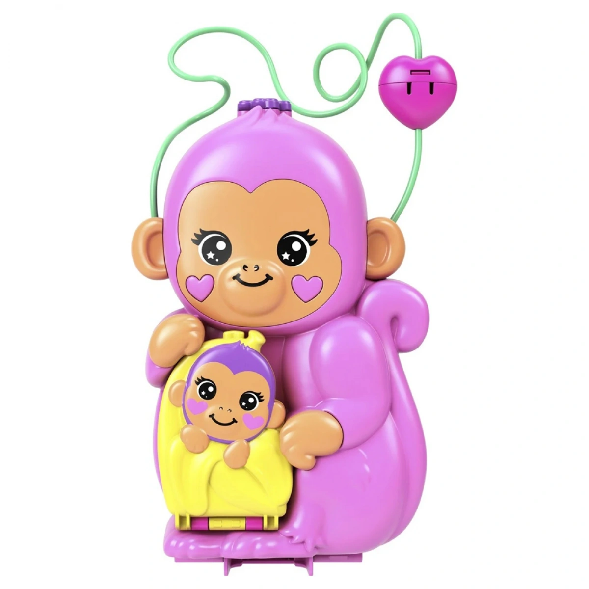 MATTEL POLLY POCKET ΤΡΕΝΤΙ ΤΣΑΝΤΑΚΙ MONKEY MOM AND BABY GKJ63/HWP04