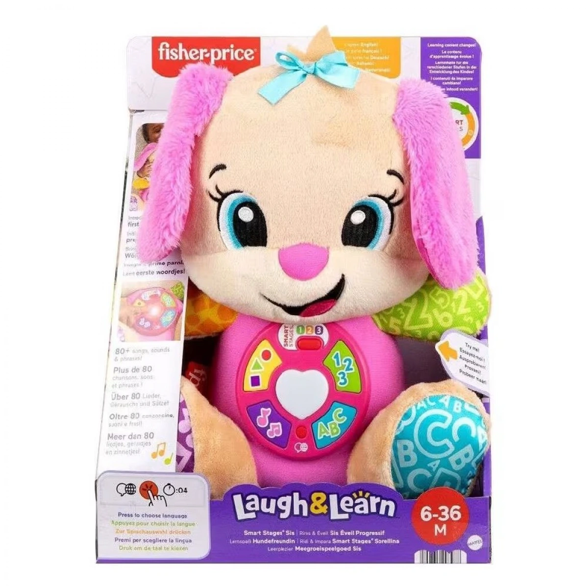 MATTEL FISHER PRICE ΝΕΟ ΕΚΠΑΙΔΕΥΤΙΚΟ ΣΚΥΛΑΚΙ SMART STAGES (ΡΟΖ) JFD34