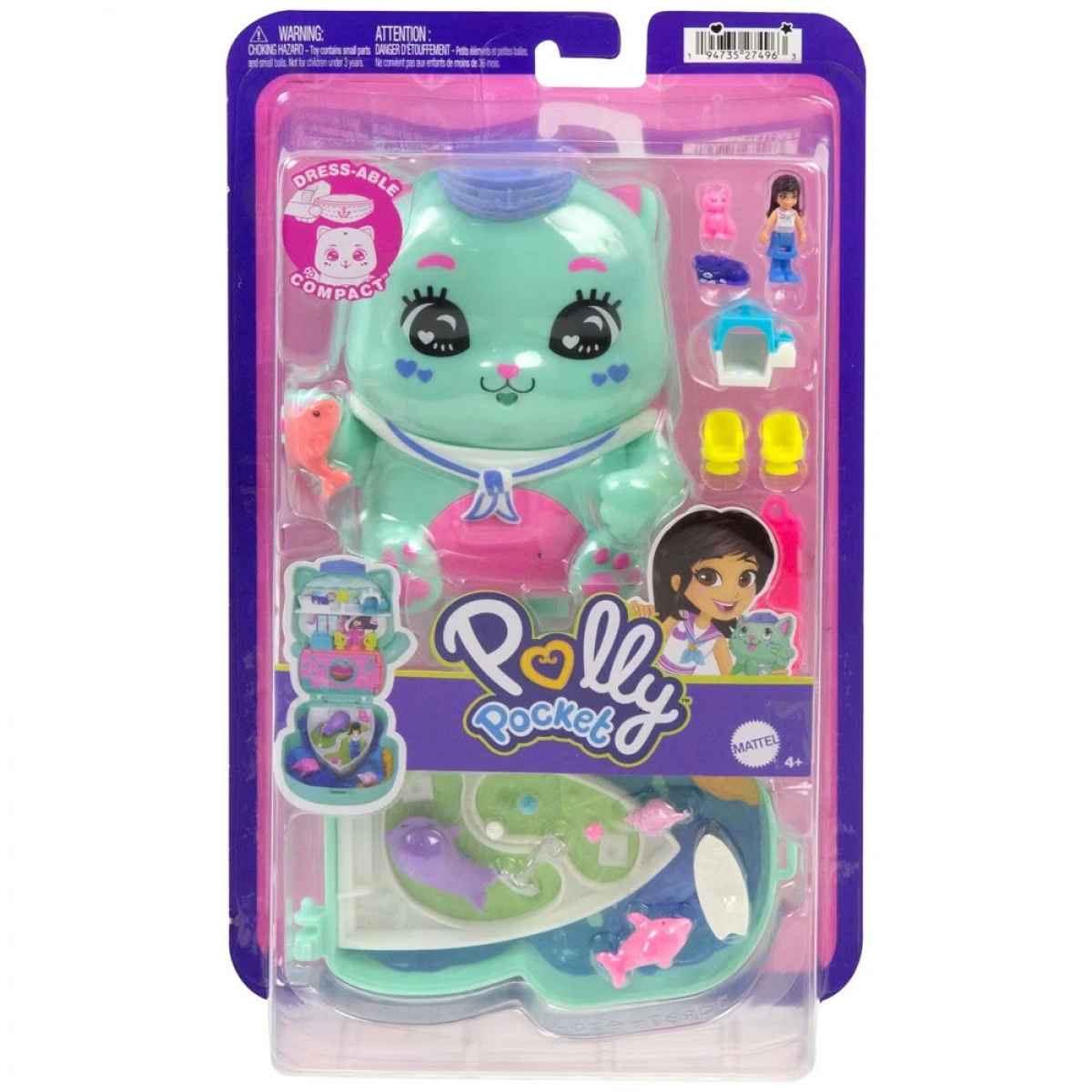 MATTEL POLLY POCKET SET SAIL KITTY    NO JFG56/JCR37