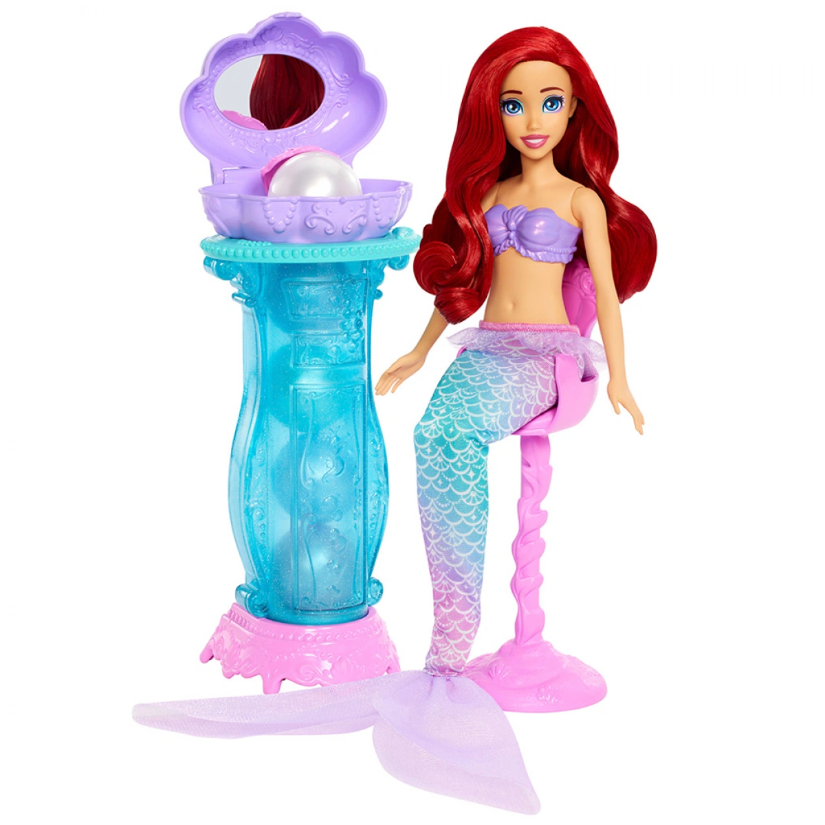 MATTEL DISNEY PRINCESS FD MERMAID SUPRISE DOLL VANITY POP ARIEL JBF86