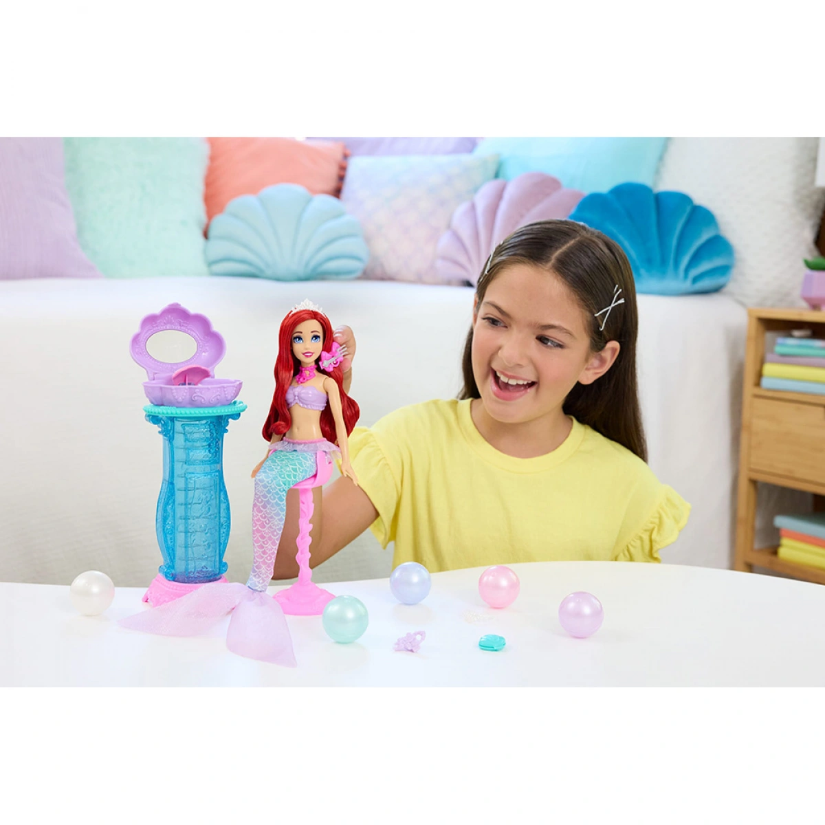 MATTEL DISNEY PRINCESS FD MERMAID SUPRISE DOLL VANITY POP ARIEL JBF86