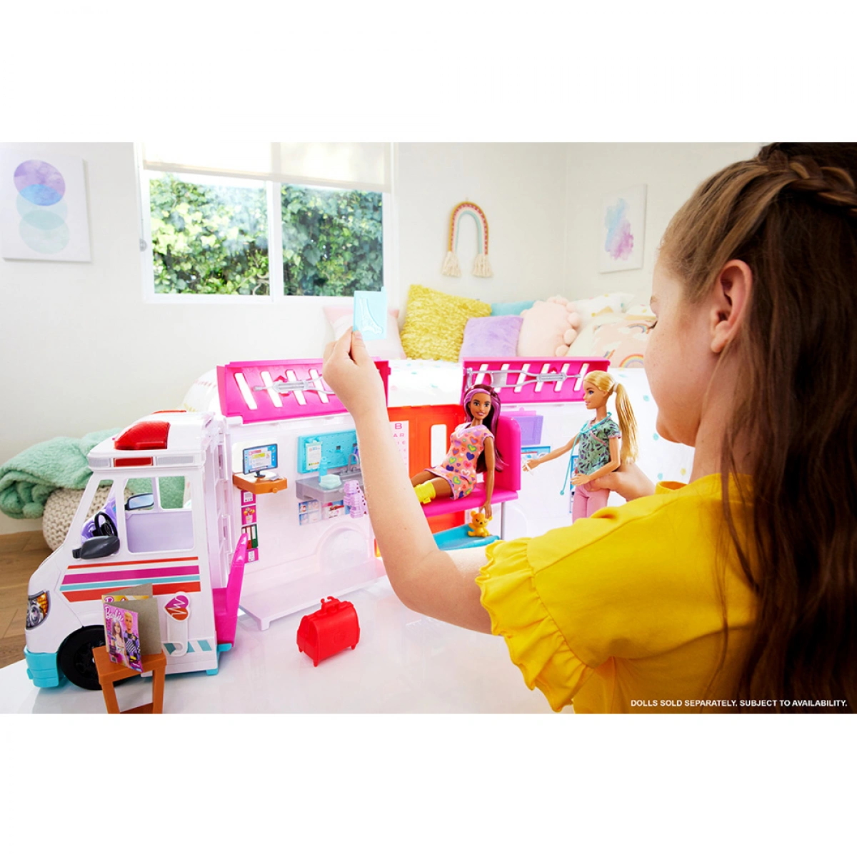 MATTEL BARBIE ΚΙΝΗΤΟ ΙΑΤΡΕΙΟ ΑΣΘΕΝΟΦΟΡΟ HKT79