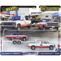 MATTEL HW PREMIUM ΝΤΑΛΙΚΑ ΜΕ ΑΥΤΟΚΙΝΗΤΑΚΙ - '63 CHEVY NOVA  & '88 CHEVY SILVERADO 3500 FLF56/HRV42