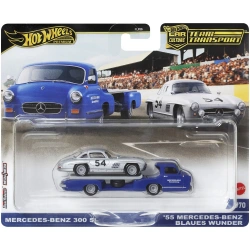 MATTEL HW PREMIUM ΝΤΑΛΙΚΑ ΜΕ ΑΥΤΟΚΙΝΗΤΑΚΙ - MERCEDES-BENZ 300SL & '55 MERCEDES- BENZ BLAUES WUNDER FLF56/HRV48