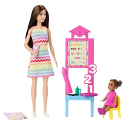 MATTEL BARBIE NEW ΔΑΣΚΑΛΑ (ΜΕΛΑΧΡΙΝΗ) JCR71/JCR76