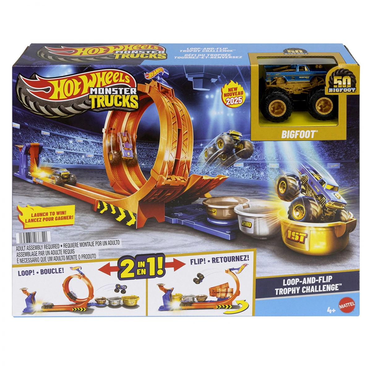 MATTEL HOT WHEELS MONSTER TRUCKS ΔΙΕΚΔΙΚΗΣΗ ΚΥΠΕΛΟΥ CHALLENGE PLAYSET ΟΧΗΜΑ BIGFOOT JBX64