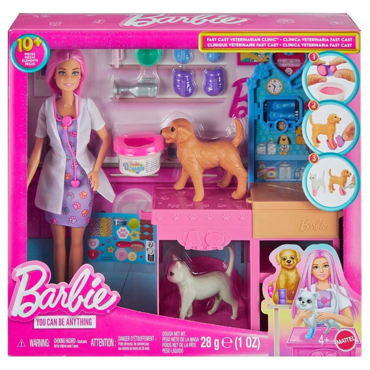MATTEL BARBIE FAST CAST PET VET CLINIC JFX93