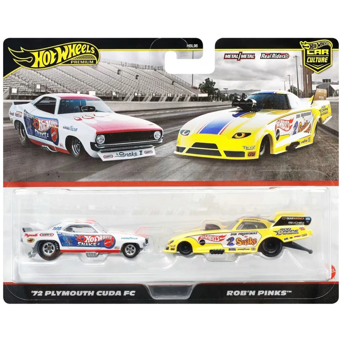 MATTEL HOT WHEELS PREMIUM ΣΕΤ ΤΩΝ 2 - '72 PLYMOUTH CUDA FC & ROB'N PINKS HBL96/HBL01