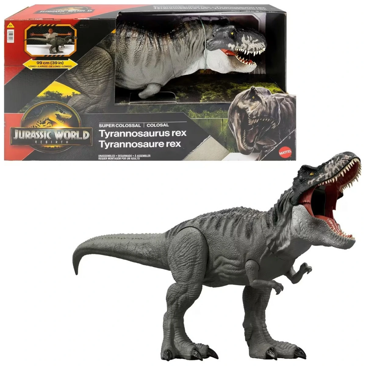 MATTEL JURASSIC WORLD REBIRTH SUPERN COLOSSAL T-REX JGB52