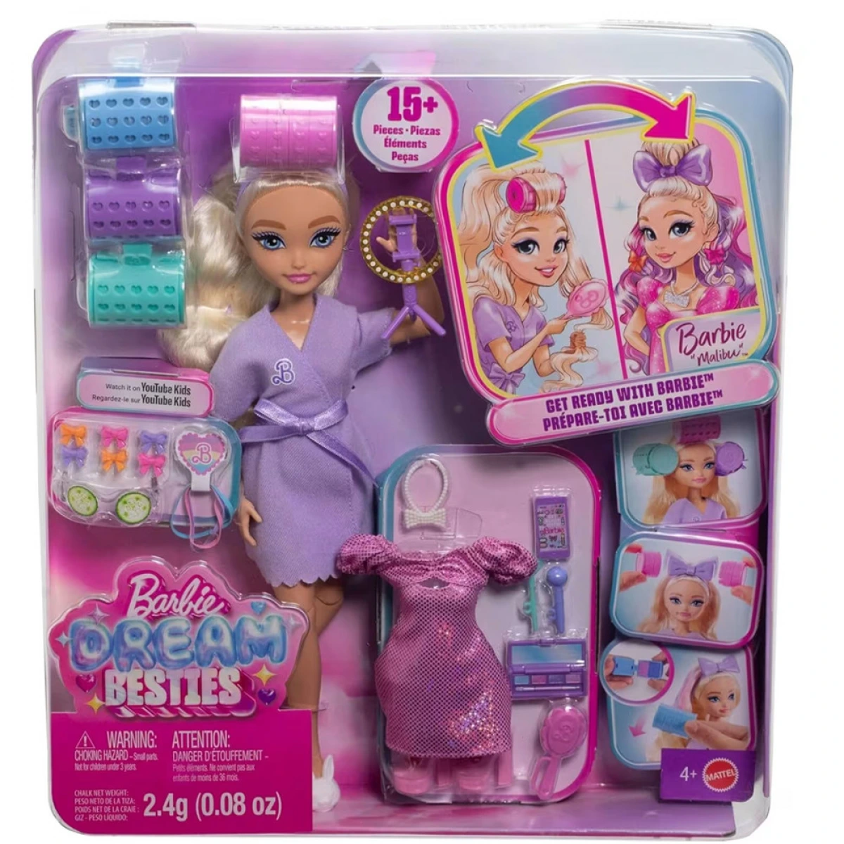 MATTEL BARBIE DREAM BESTIES GRWM - BARBIE MALIBU JGG38