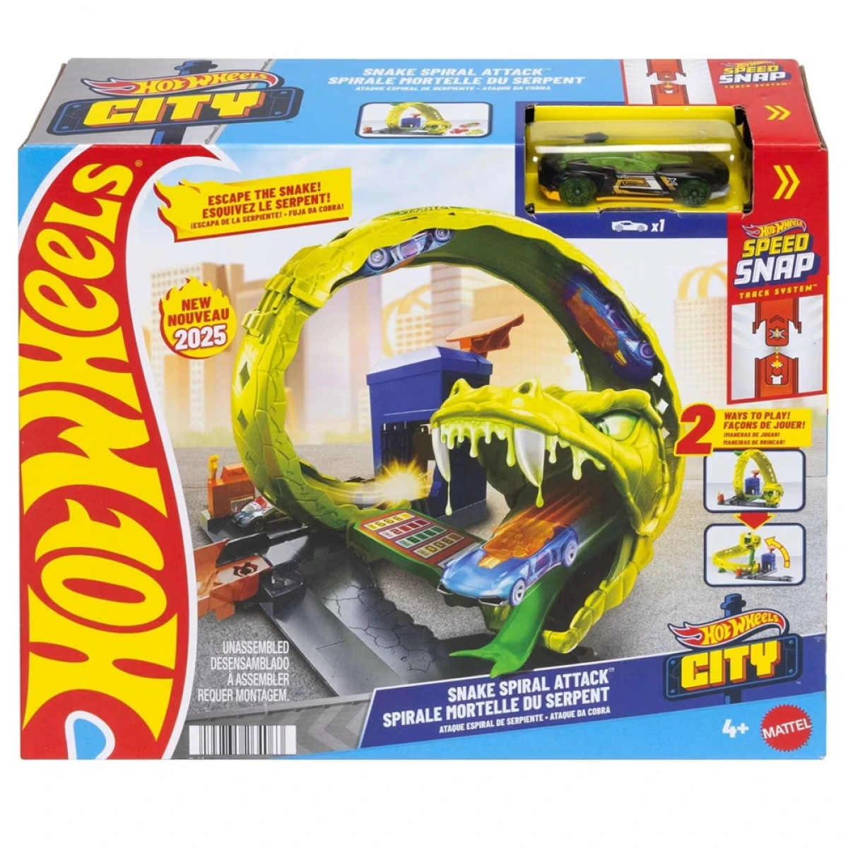 MATTEL HOT WHEELS CITY ΜΕ ΘΗΡΙΑ SNAKE SPIRAL ATTACK HDR29/JMB63