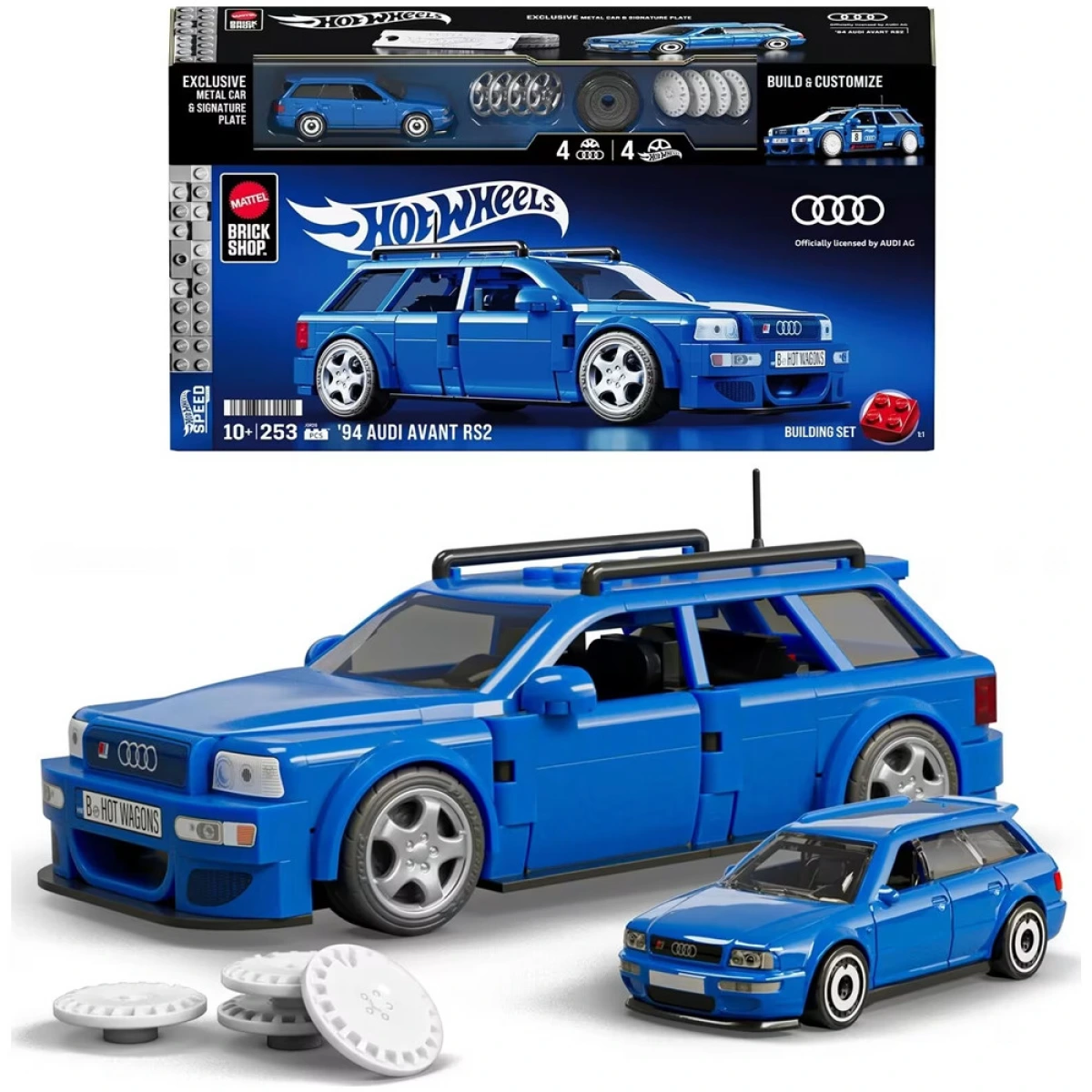 MATTEL HOT WHEELS BRICK SHOP - '94 AUDI AVANT RS2 BUILDING TOY KIT JGR28