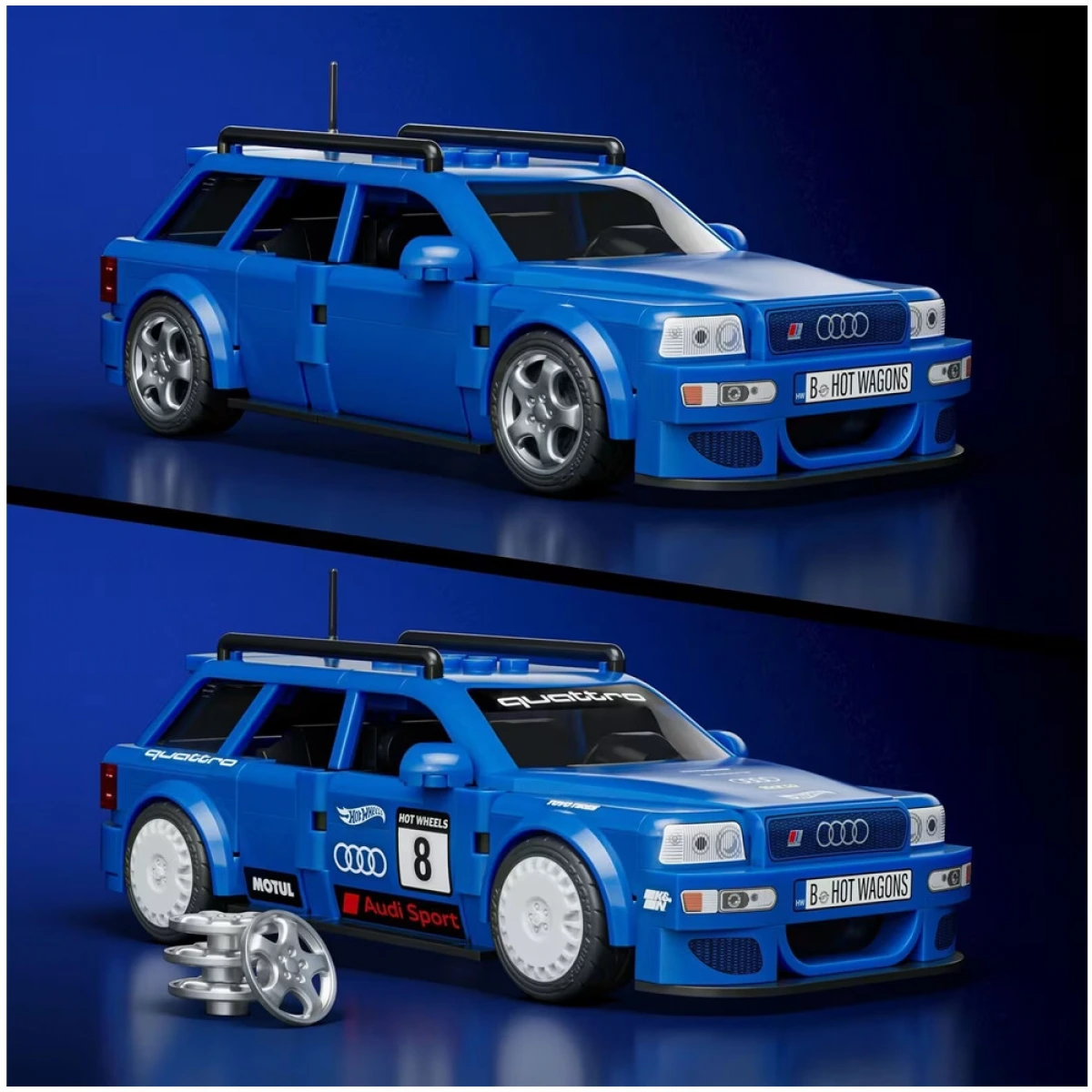 MATTEL HOT WHEELS BRICK SHOP - '94 AUDI AVANT RS2 BUILDING TOY KIT JGR28