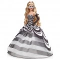 MATTEL BARBIE ΑΣΠΡΟΜΑΥΡΟ ΦΟΡΕΜΑ 65 ΧΡΟΝΙΑ HRM58