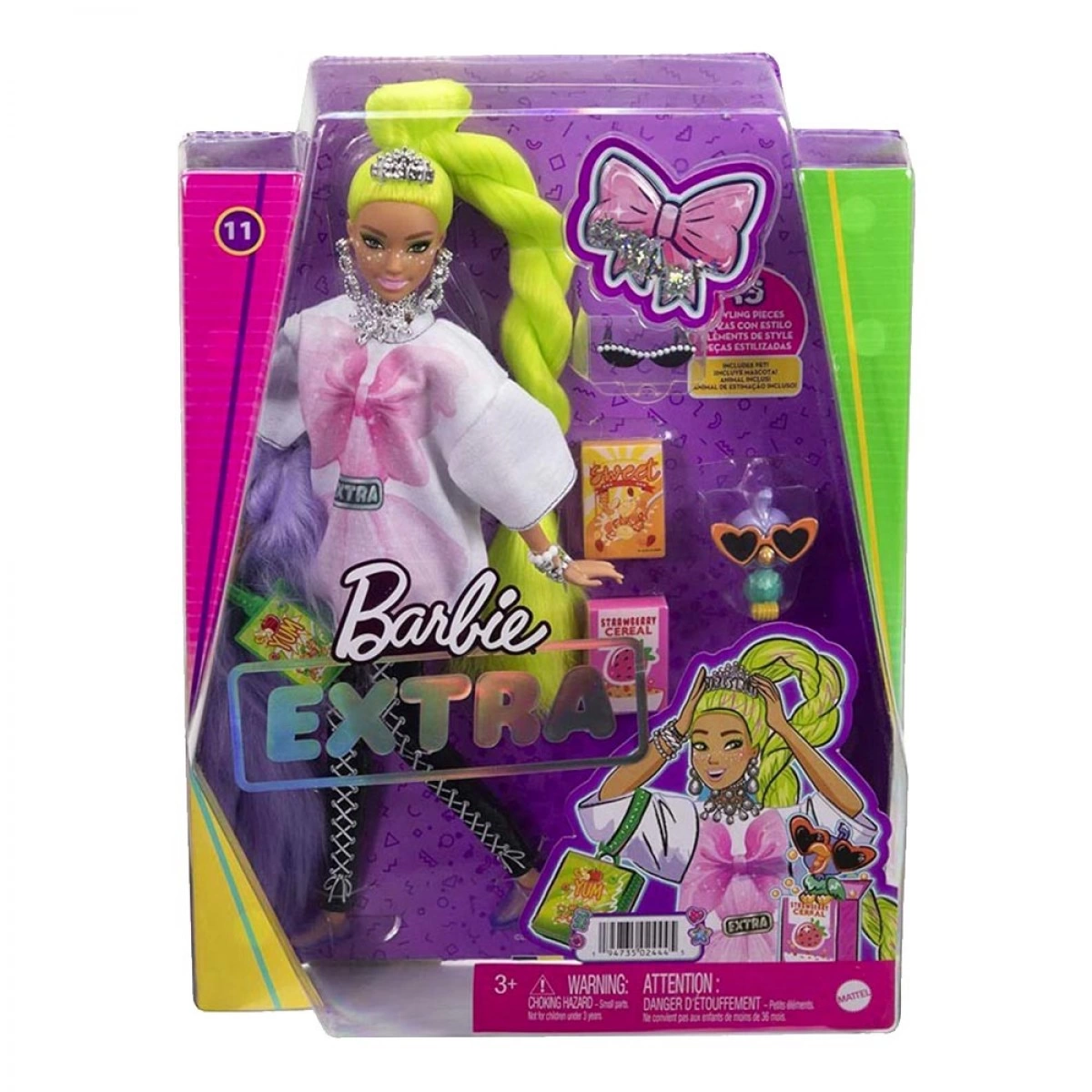MATTEL BARBIE EXTRA -NEON GREEN HAIR HDJ44