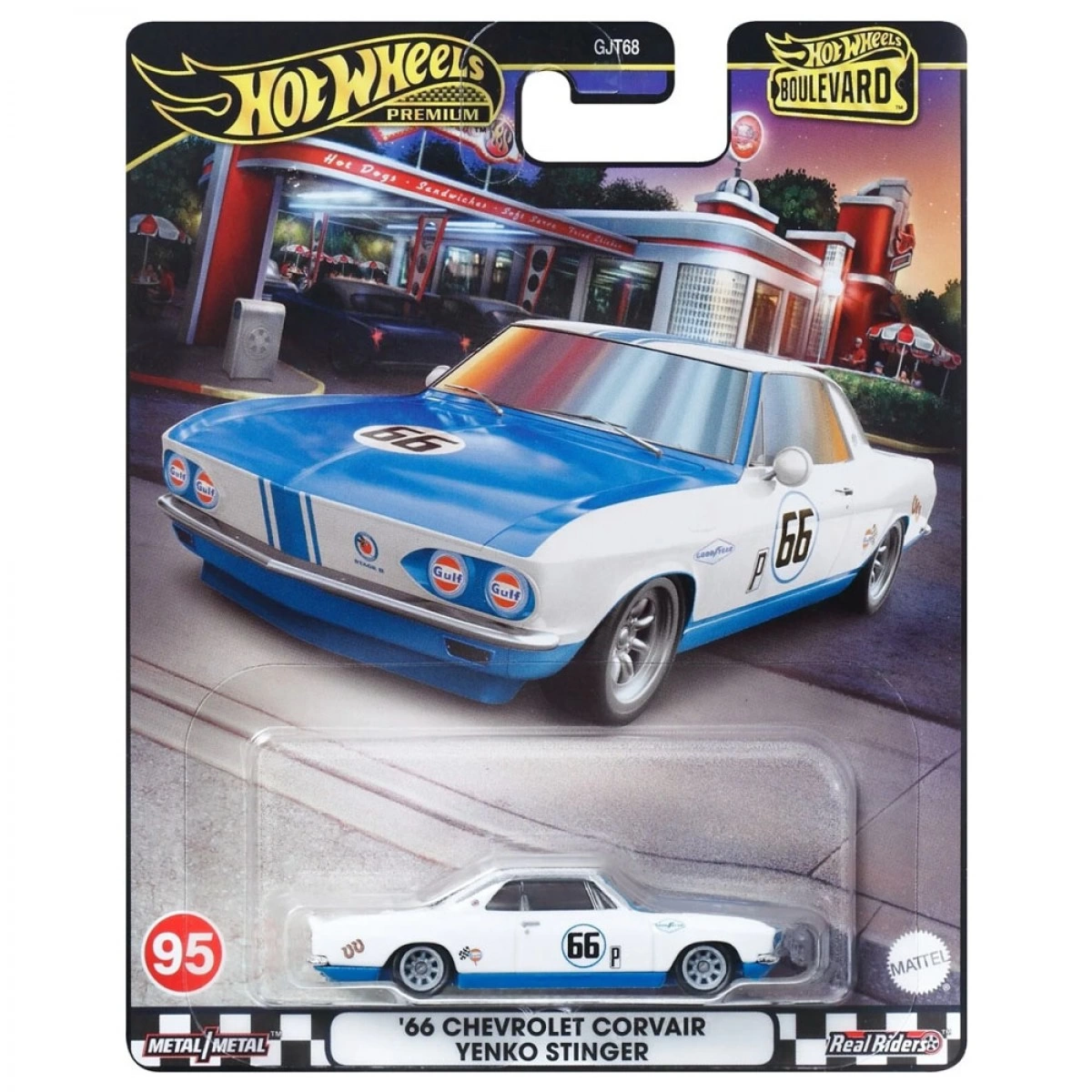 MATTEL HOT WHEELS PREMIUM-BOULEVARD `66 CHEVROLET CORVAIR YENKO STINGER GJT68/HRT69